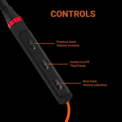 qor9 SONIC Bluetooth Headset (Black And Orange, In the Ear) qor9 SONIC Bluetooth Headset (Black And Orange, In the Ear)